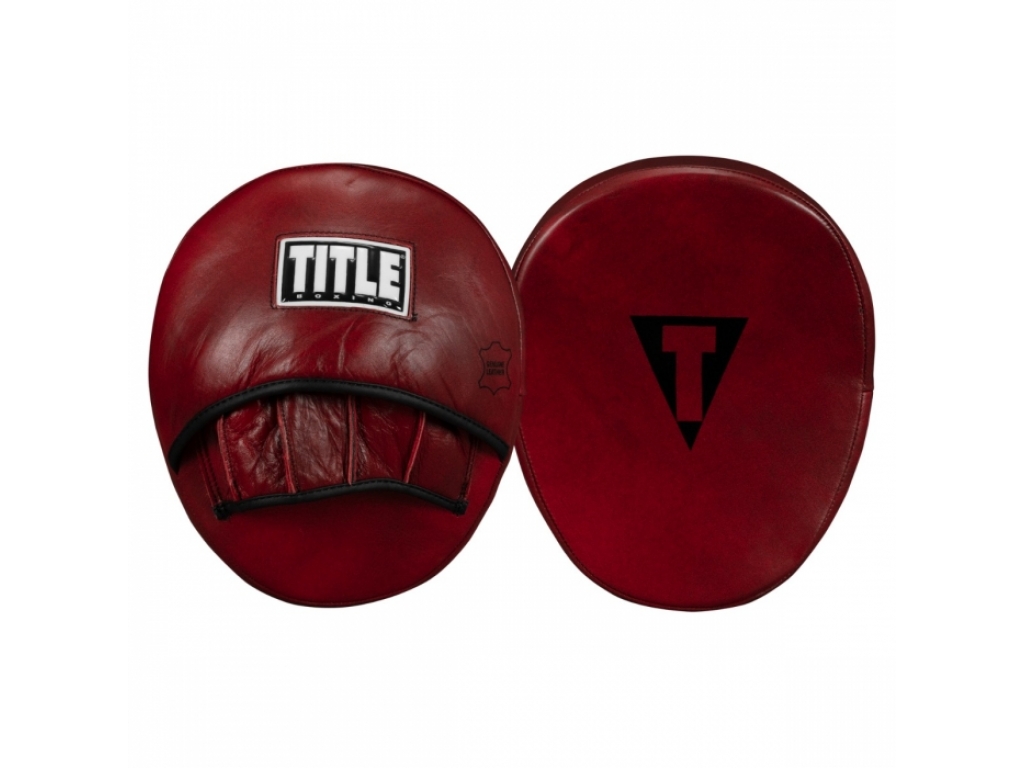 Лапи TITLE Boxing Blood Red Leather Punch Mitts